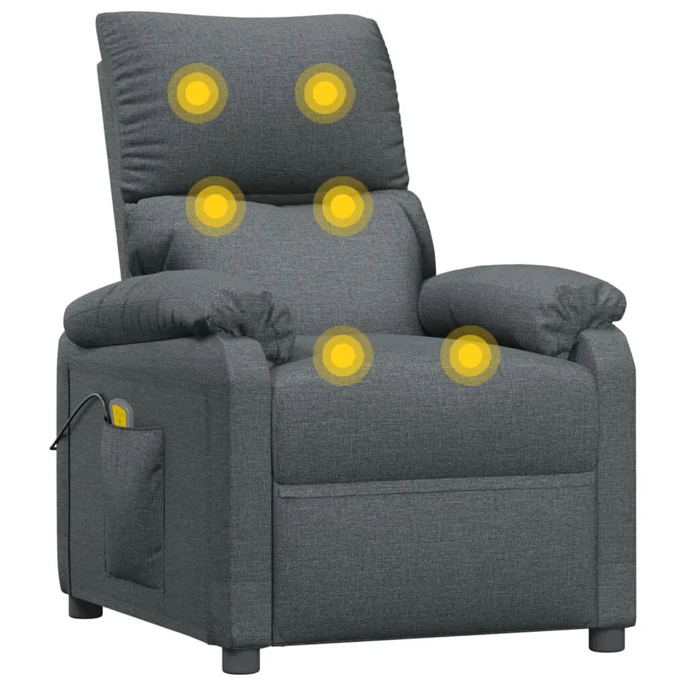 Massagestoel stof donkergrijs met 2 Accu's en Lader