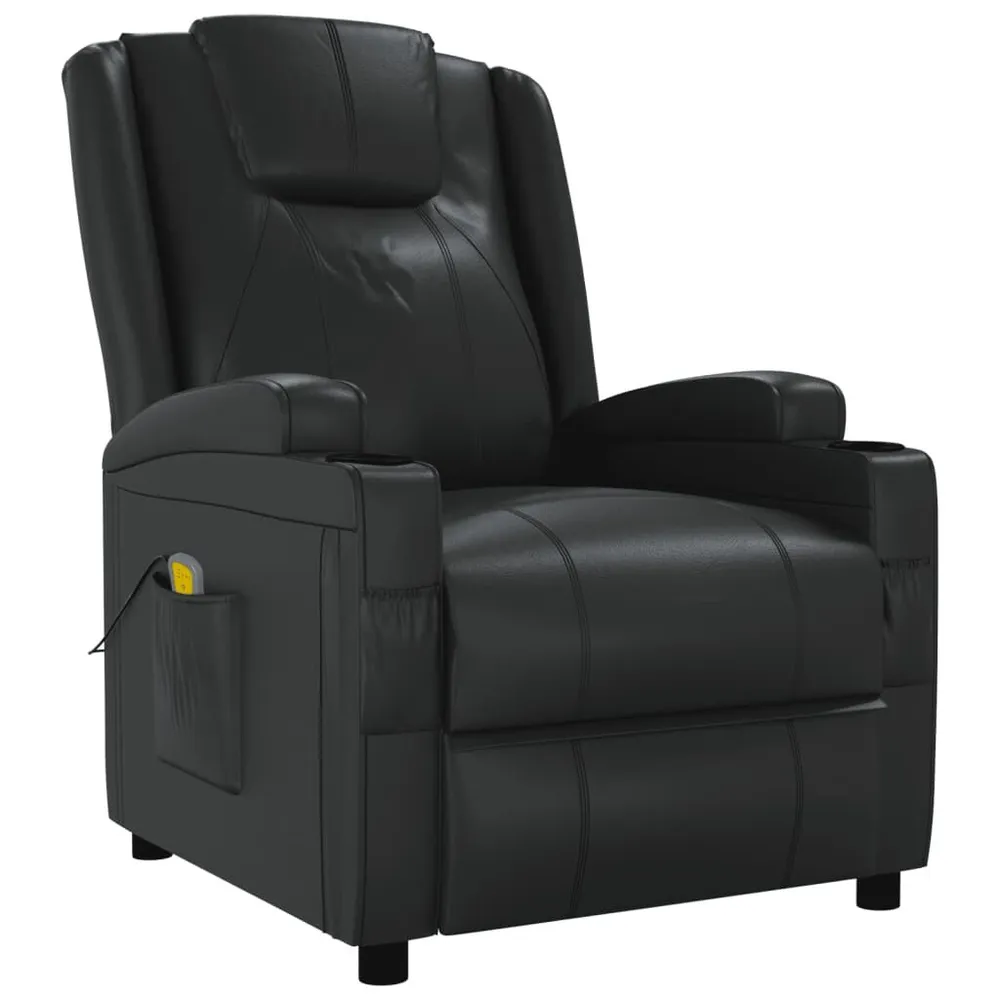 Multifunctioneel Massagestoel kunstleer zwart