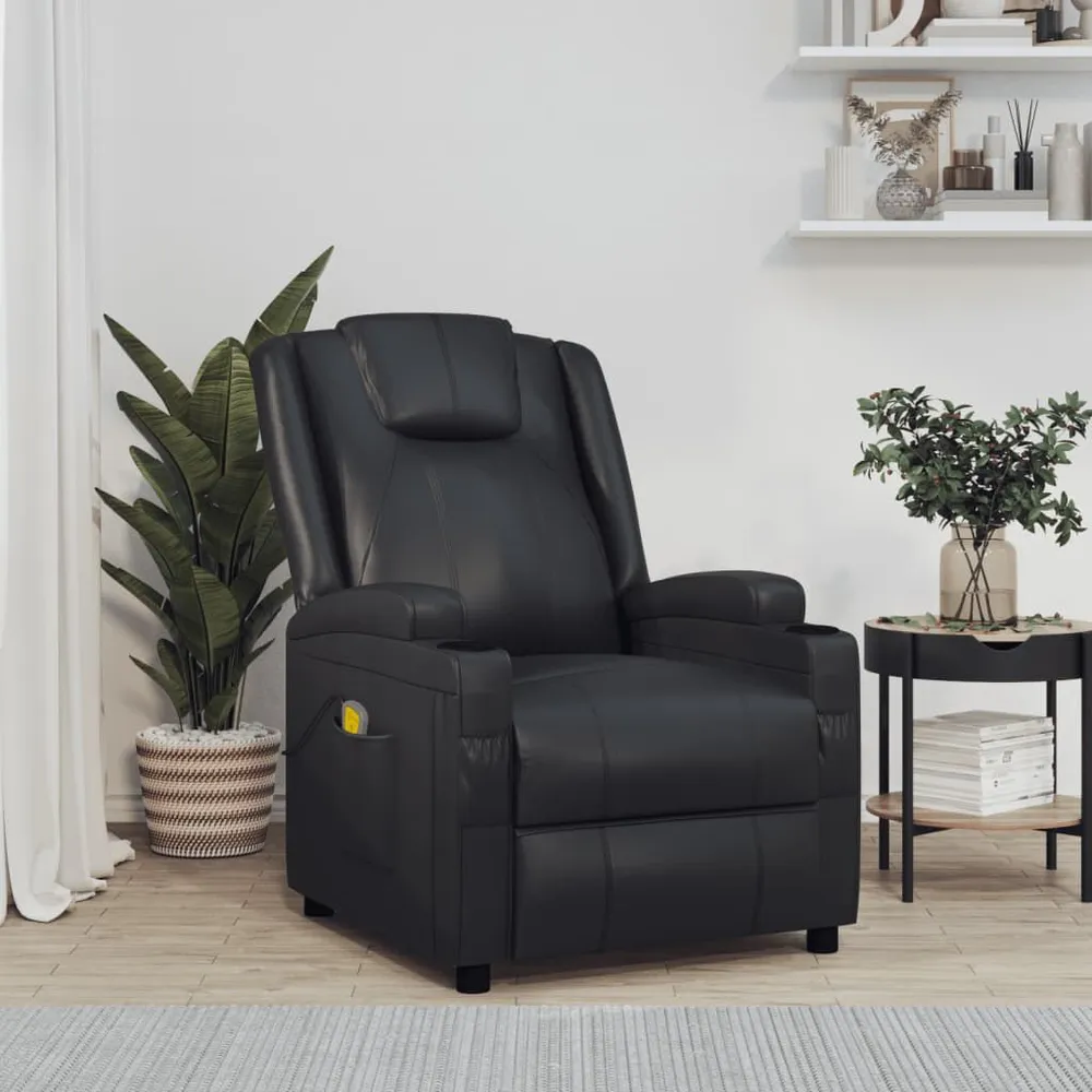 Multifunctioneel Massagestoel kunstleer zwart
