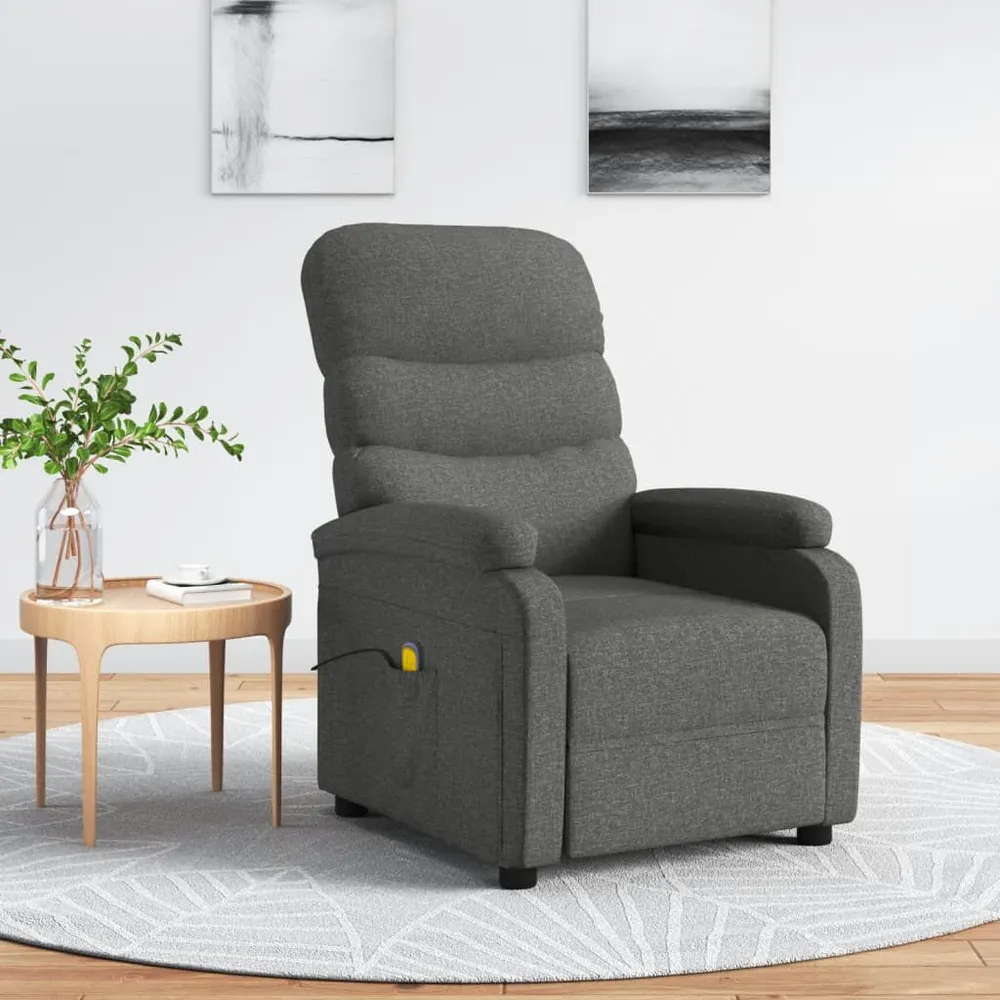 Multifunctioneel Massagestoel stof donkergrijs