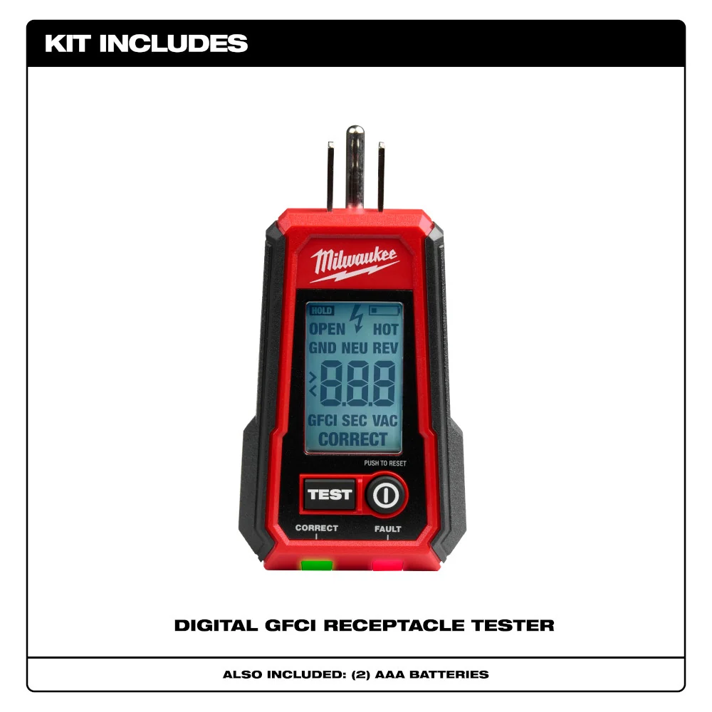 MILWAUKEE Digitaal GFCI Receptacle Tester