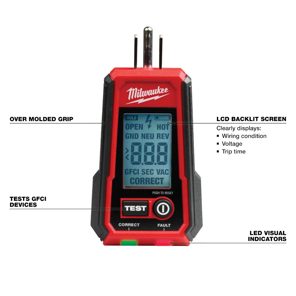 MILWAUKEE Digitaal GFCI Receptacle Tester