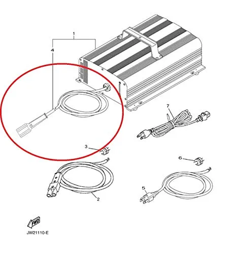 DC Charger Power Cord And Plug 10 ft Yamaha G29 Drive YDRE JW2-H7234-01-00, JW9-82174-00-00