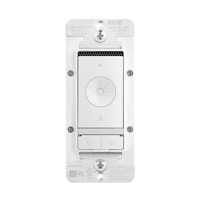 Eaton Wi-Fi Smart Single-Pole/3-Way Smart LED Decorator Light Dimmer Built- Alexa, Ivoor