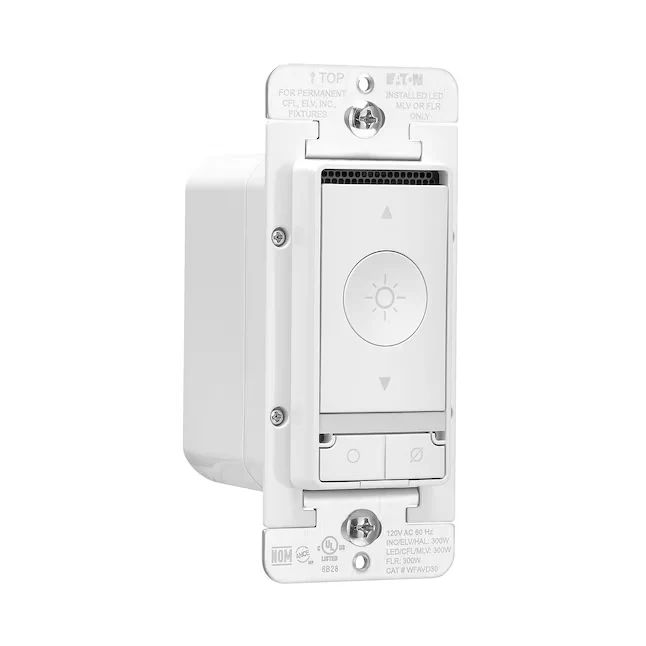 Eaton Wi-Fi Smart Single-Pole/3-Way Smart LED Decorator Light Dimmer Built- Alexa, Ivoor