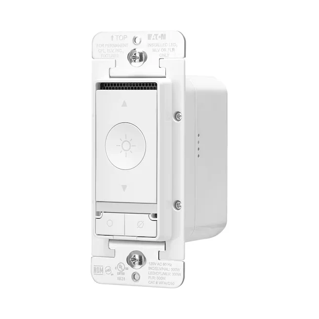 Eaton Wi-Fi Smart Single-Pole/3-Way Smart LED Decorator Light Dimmer Built- Alexa, Ivoor