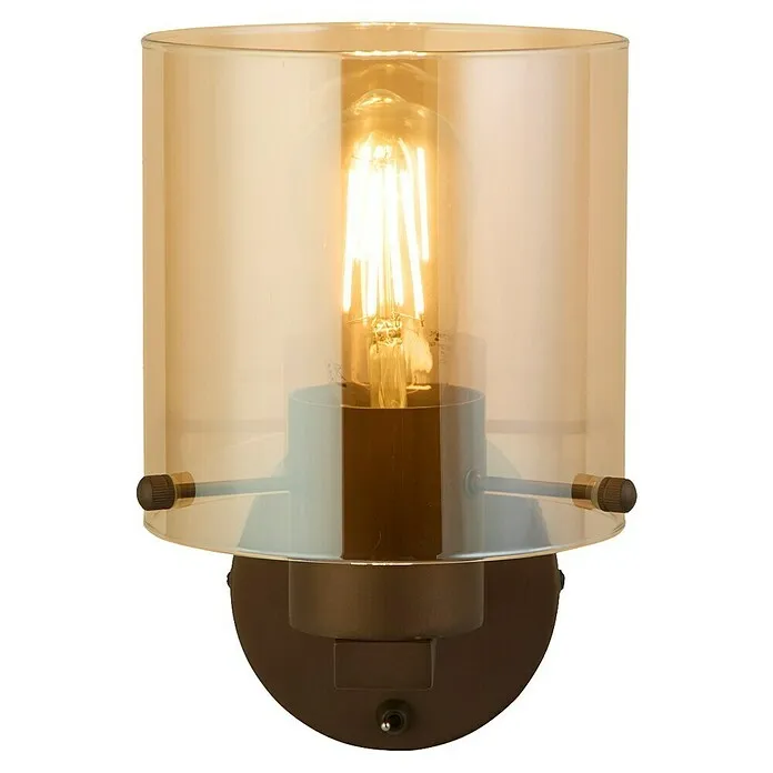 Searchlight Wandlamp Sweden - Mokka en Amber, Amber, E27
