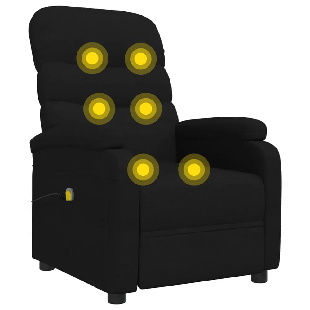 Massagestoel stof zwart Accu aangedreven
