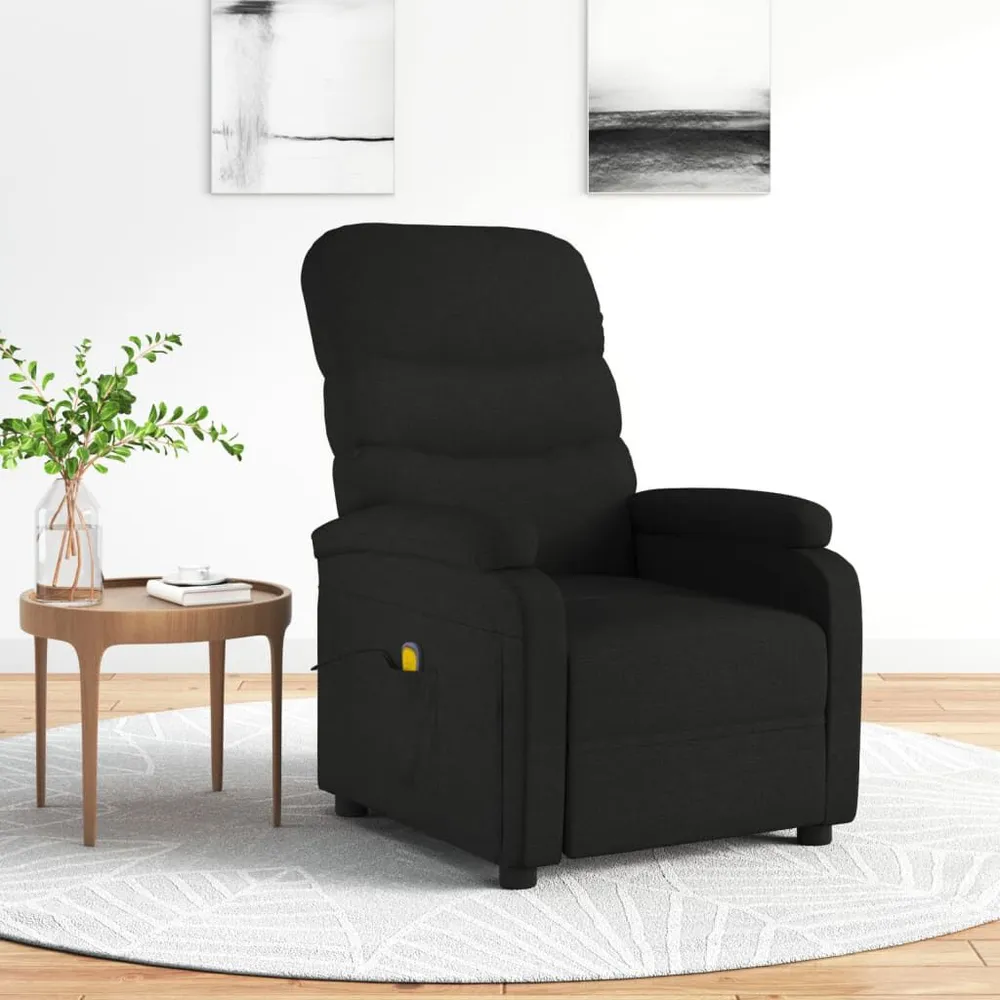 Massagestoel stof zwart Accu aangedreven