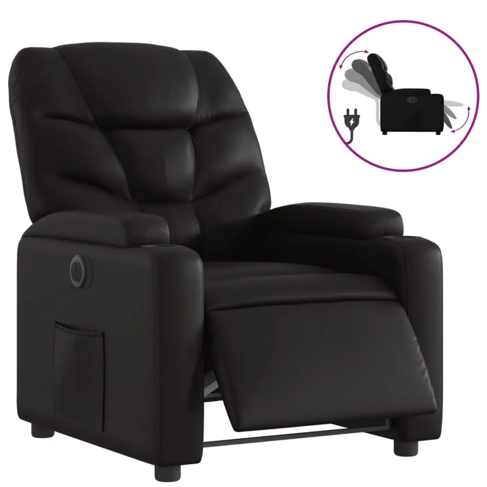 Cordless Fauteuil elektrisch verstelbaar kunstleer zwart