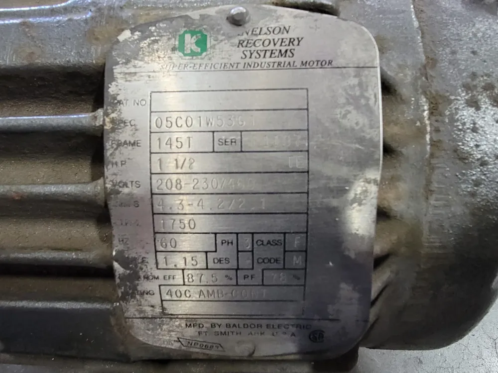 1.5 hp, 230/460 volts, 1750 rpm, 145T Electric Motor Gietijzeren Behuizing
