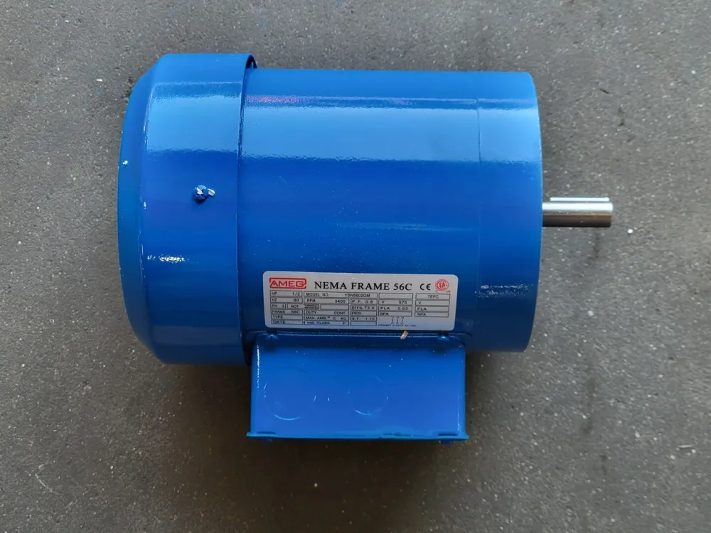 1/2 hp, 575 volts, 3400 rpm, 56C Electric Motor