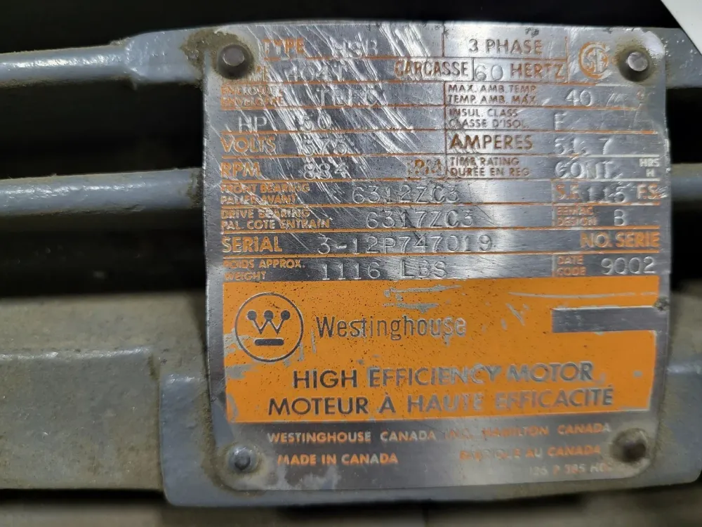 50 hp, 575 volts, 884 rpm, 404T, Electric Motor HSB