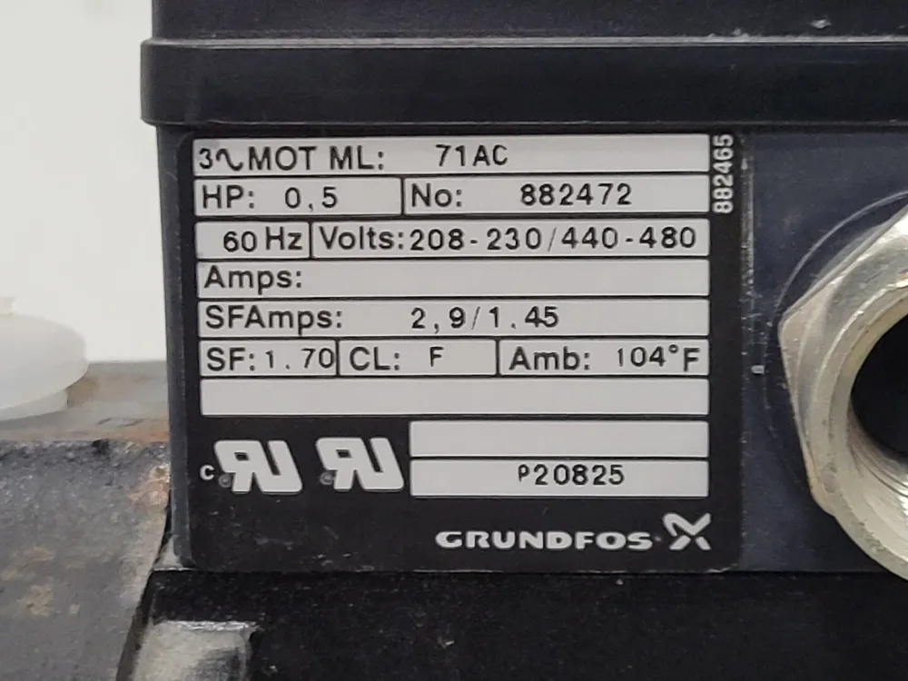 Drie-fase Krachtige 0.5 hp, 208/230 volts, Electric Motor 71AC