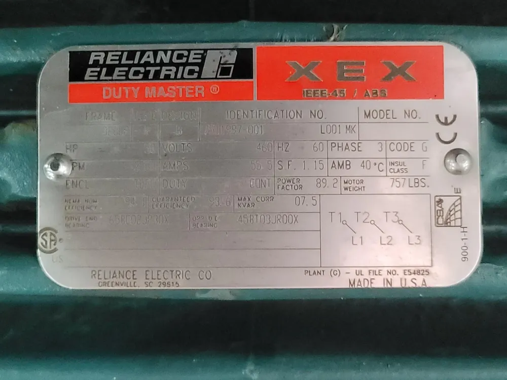 Enkelfasige 30 hp, 460 volts, 3540 rpm, 286LPH Electric Motor
