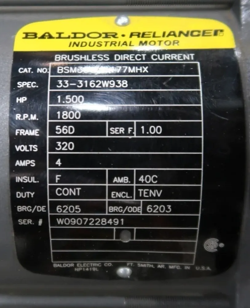 Ventilator 1.5 hp, 320 volts, 1800 rpm, 56D Electric Motor BSM33C-4177MHX