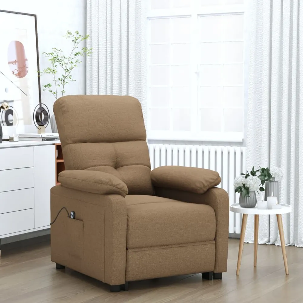 Gecertificeerd VDE Fauteuil verstelbaar elektrisch stof bruin