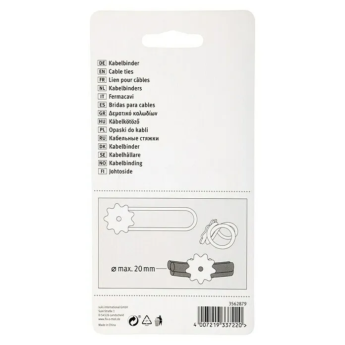 Fix-o-moll Hersluitbare kabelbinder Bloem - Meerkleurig, Kunststof