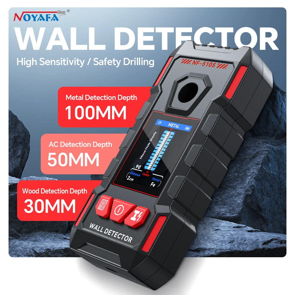 [Nueva llegada] NOYAFA NF-5105 Detector de pared Alta sensibilidad, perforación de seguridad, respaldo de varias deteccion...