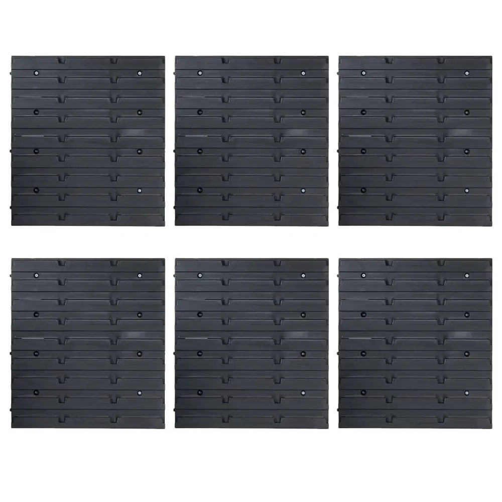 96-delige Opslagbakkenset met wandpanelen blauw en zwart RAL 7035