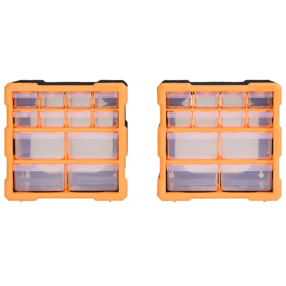 Organisers met 12 lades 2 st 26,5x16x26 cm