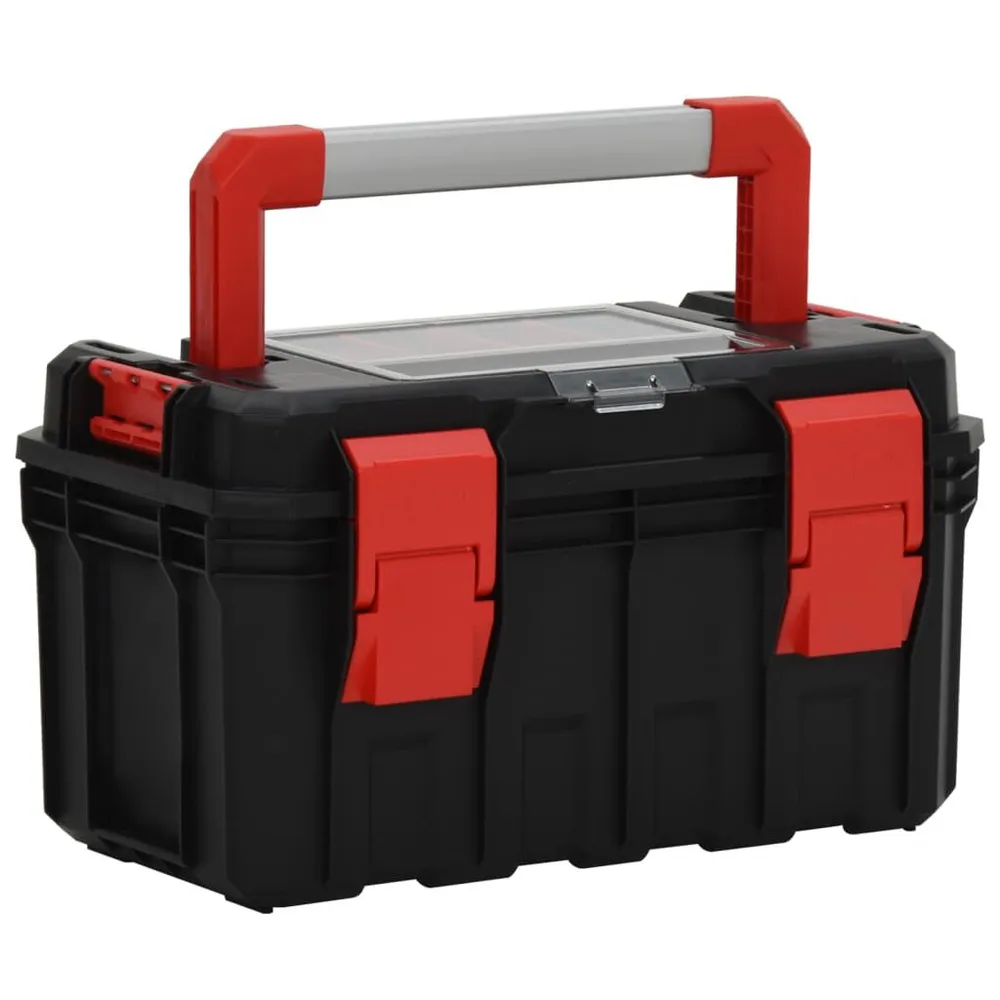 Gereedschapskist 45x28x26,5 cm zwart en rood 60 x 40 x 180 cm