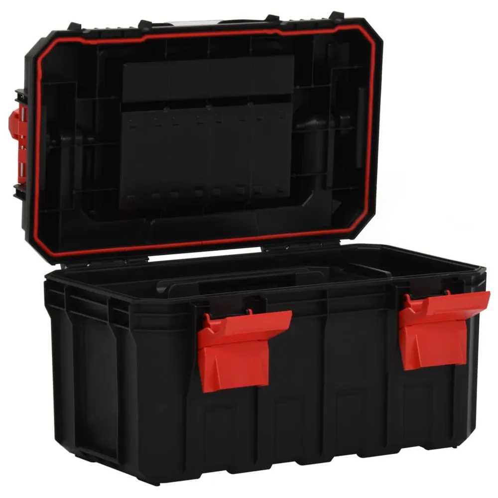 Gereedschapskist 45x28x26,5 cm zwart en rood 60 x 40 x 180 cm