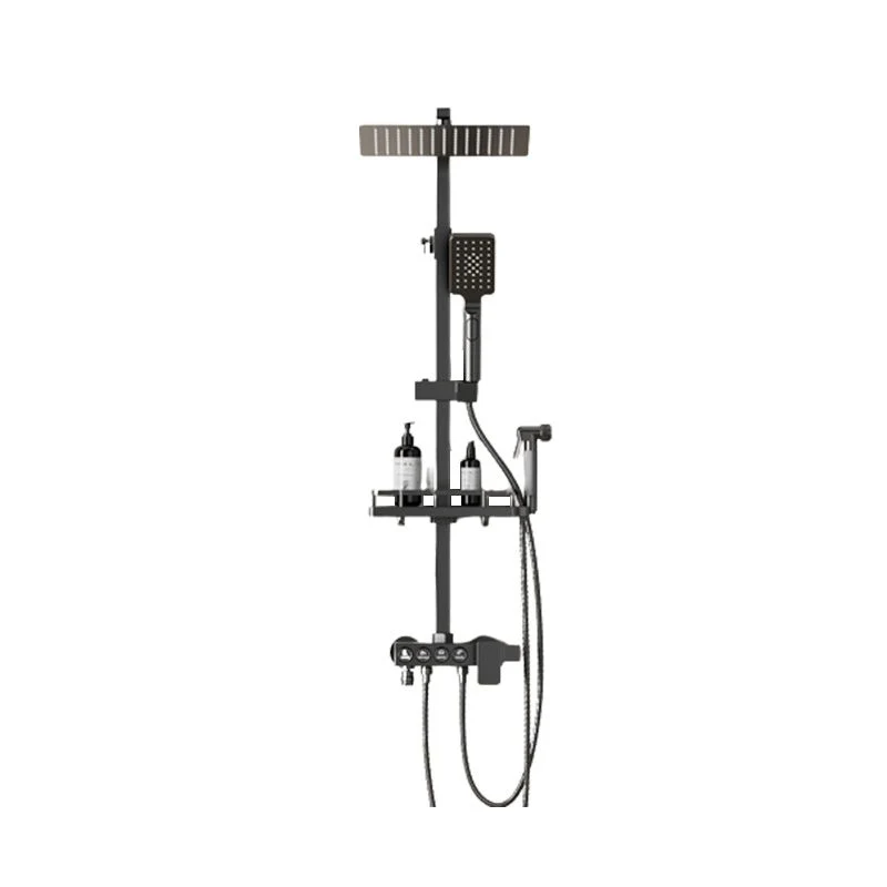 Precisie Shower Set Wall Mounted Lever Handle Shower Hose Handshower Square Shower Set Black