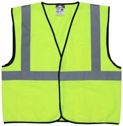 MCR Safety VCL2SL-2XL Hi Vis Reflective Lime Safety Vest Meets ANSI Type R Class 2 Standards Uni Fabric 2 Inch Silver Stri...