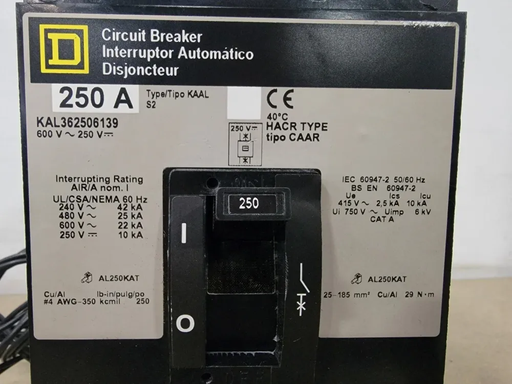 259 Amp, 3 Pole, 600 Volts Circuit Breaker KAL362506139