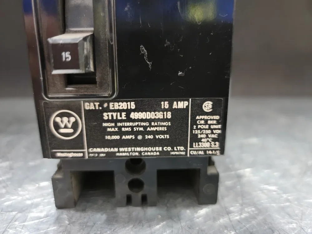 15 Amp, 2 Pole, 240 volts Circuit Breaker EB2015