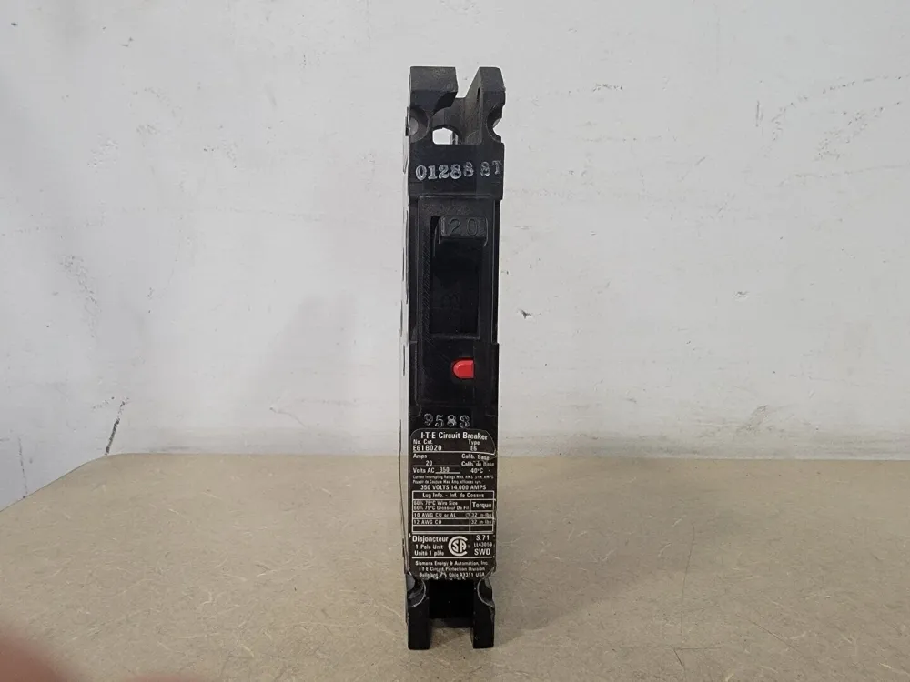 20 Amp, 1 Pole, 350 Volts Circuit Breaker E61B020