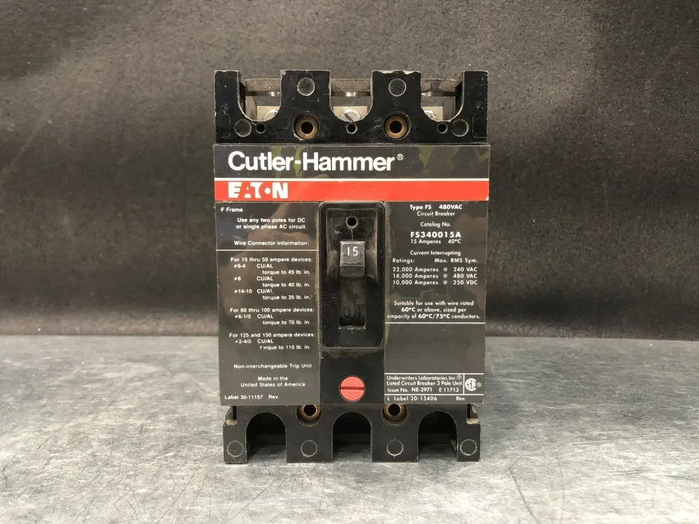 15 Amp, 3 Pole, 480 volts Circuit Breaker FS340015A
