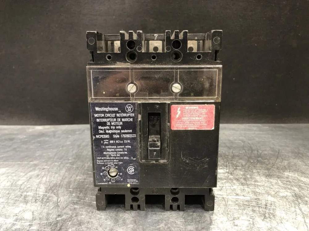 7 Amp, 3 Pole, 600 volts Circuit Breaker MCP0358S