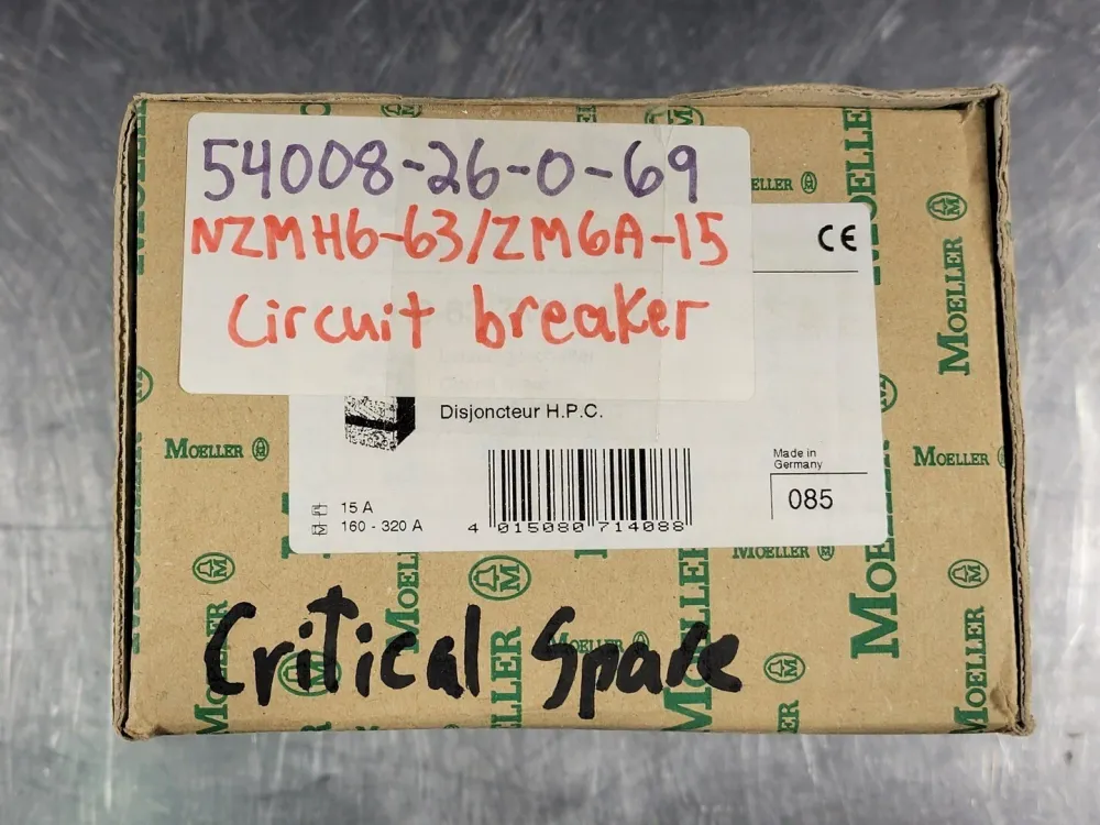 15 Amp, 3 Pole, 600 volts Circuit Breaker NZMH 6-63/ZM6a-15-NA