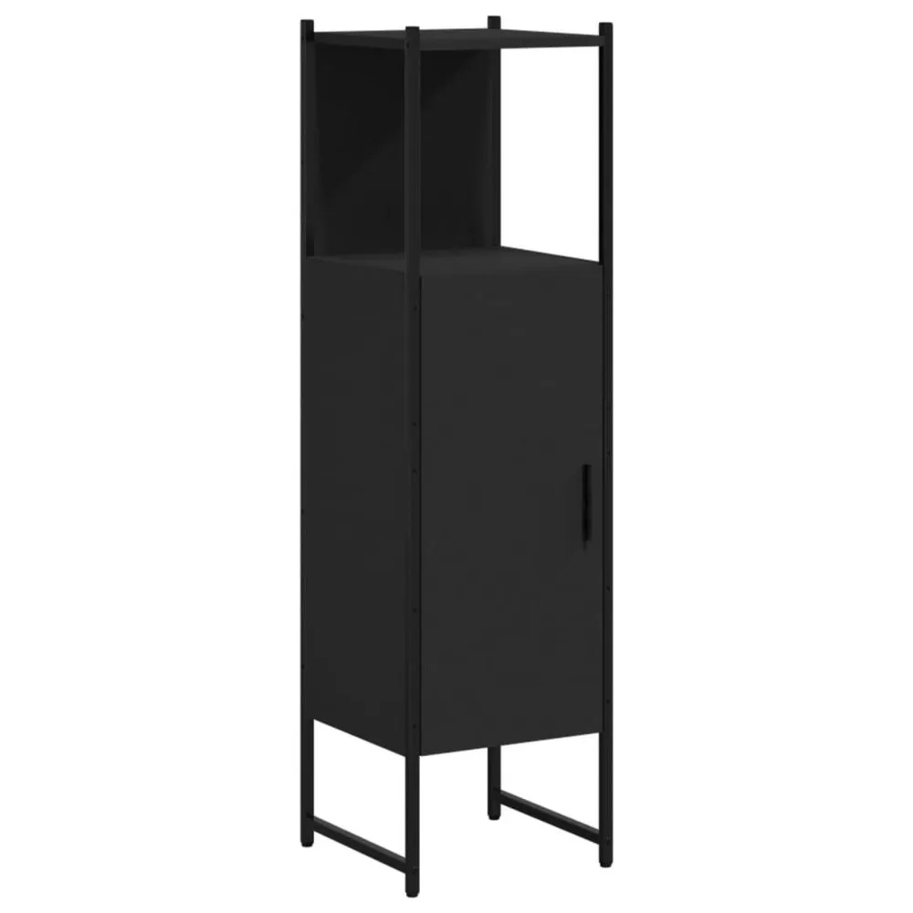 Badkamerkast 33x33x120,5 cm bewerkt hout bruin eikenkleurig
