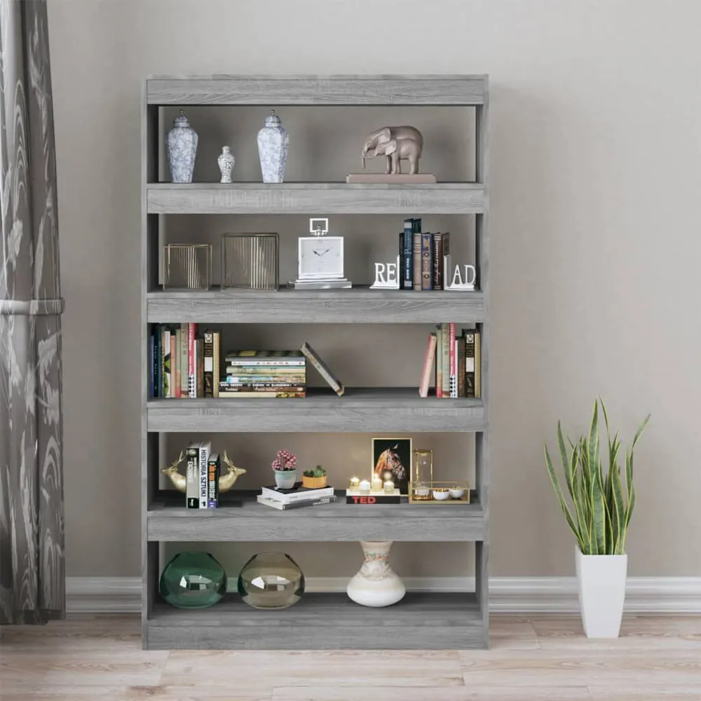Boekenkast/kamerscherm 100x30x166 cm grijs sonoma eikenkleurig