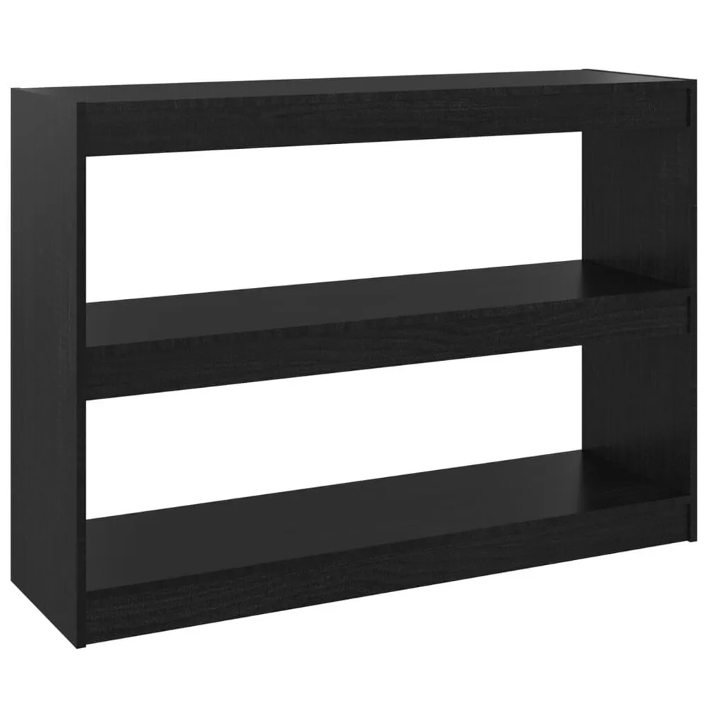 Boekenkast/kamerscherm 100x30x71,5 cm grenenhout zwart