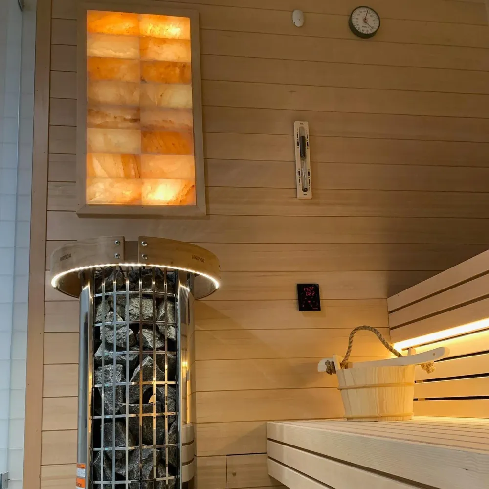 Harvia Safety Railing w/ LED-Lighting Cilindro 10.5kW Sauna Heater | HPCU4L