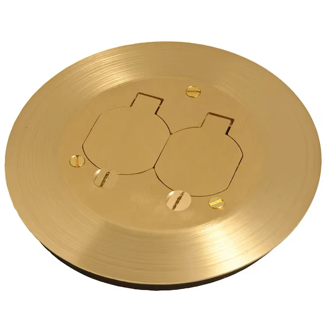 Hubbell RACO 1-Gang Round Verguld Metal Electrical Box Cover