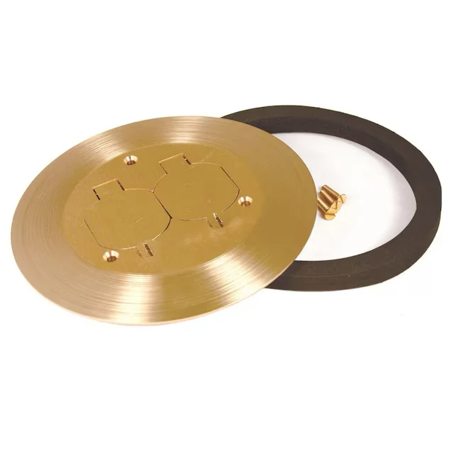 Hubbell RACO 1-Gang Round Verguld Metal Electrical Box Cover