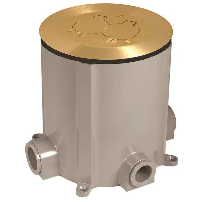 Hubbell RACO 1-Gang Round Verguld Metal Electrical Box Cover