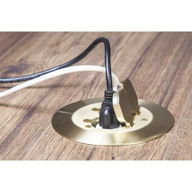 Hubbell RACO 1-Gang Round Verguld Metal Electrical Box Cover