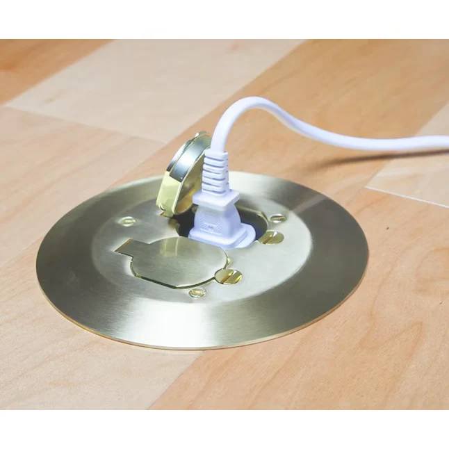 Hubbell RACO 1-Gang Round Verguld Metal Electrical Box Cover