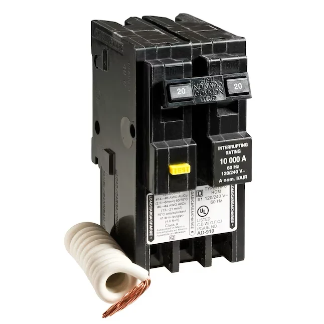 Huisinstallatie Square D Homeline 20-amp 2-Pole Gfci Circuit Breaker