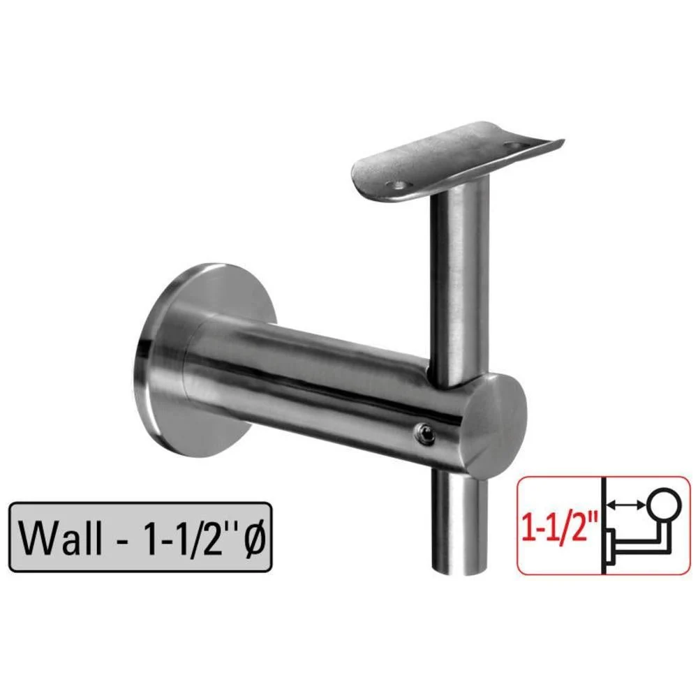 Q-Railing Bracket Round Profile Handrail (Round Profile, Height Aanpasbaar, Wall Mount,1-1/2'' clearance distance) (1-1/2'...