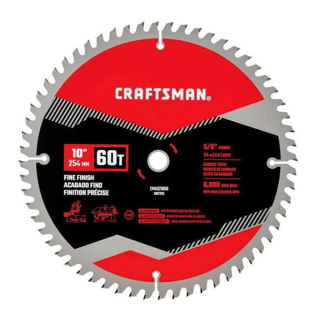 CRAFTSMAN 10- 60-Tooth Fine Finish Carbide Miter/Table Saw Blade