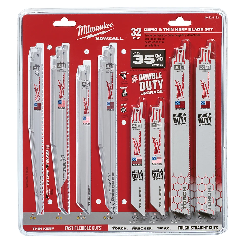 MILWAUKEE SAWZALL® Demolition & Klassiek Blade Set (32 PIECE)