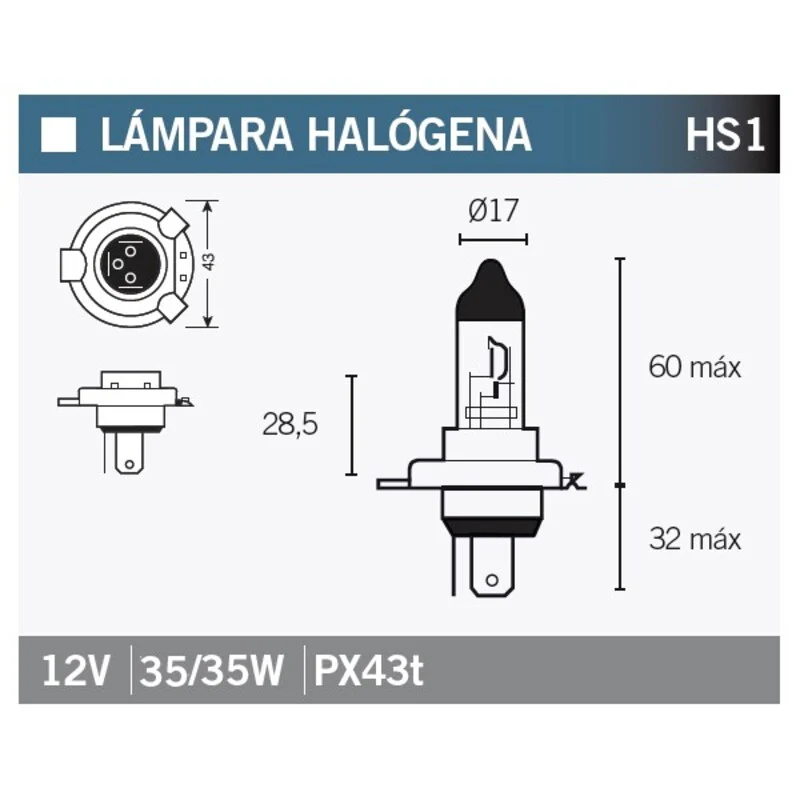 LAMPARA HALOGENA HS1 (CE Gecertificeerd)