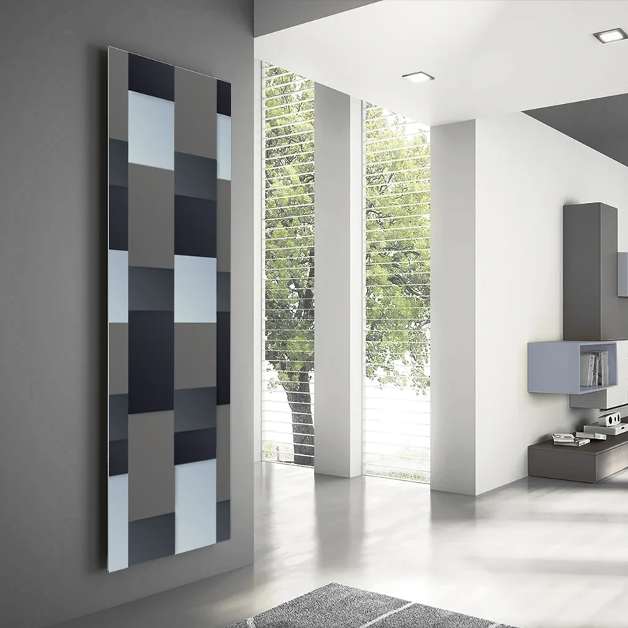 Hydraulic towel warmer 200x36 cm center distance 50 mm Model 'Almost Black' Termocrea